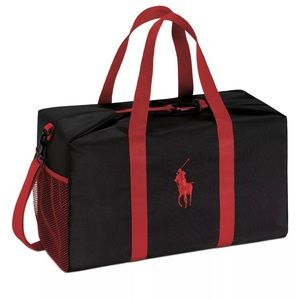 Lauren Ralph Polo Large Duffle Weekened Bag In Black/Red Color
